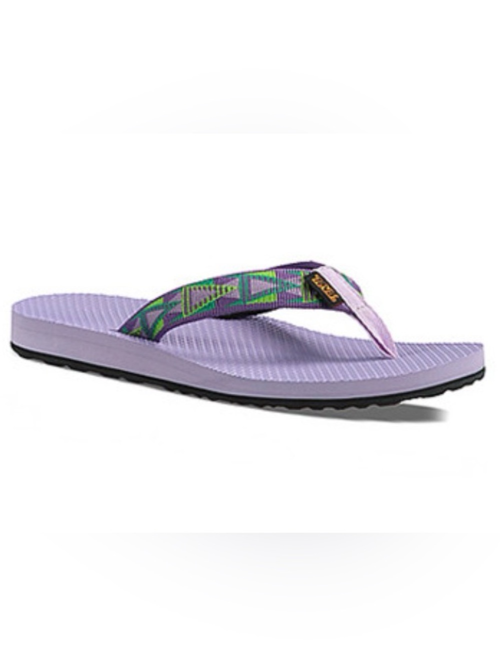 Teva Classic Flip Flop Sandals with Green & Purple Strap